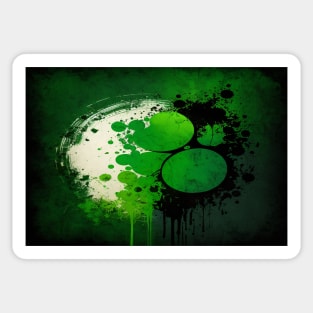 St Patricks Day Artwork - Green abstract artwork Sticker